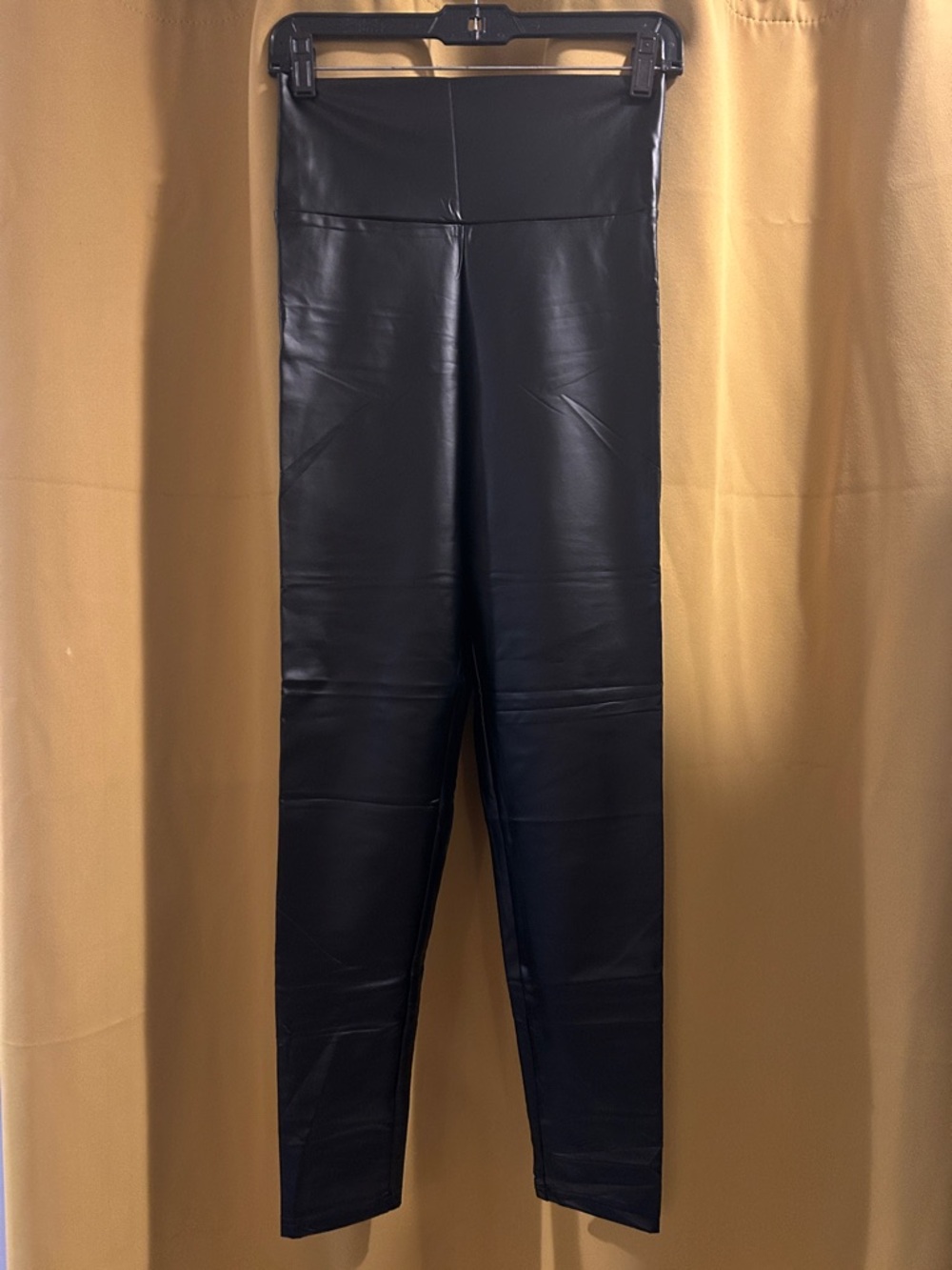 Black Faux Leather High-Waist Leggings